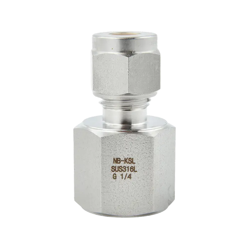 Conector de manômetro de compressão de aço inoxidável 316L