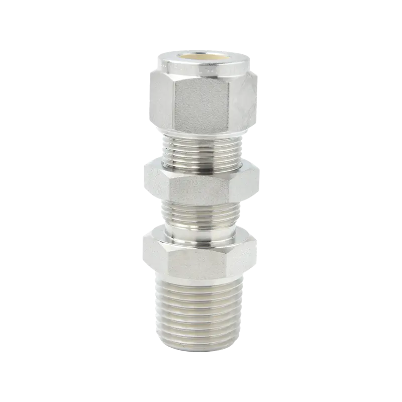Rosca externa de encaixe de compressão de aço inoxidável 316L através do conector da placa