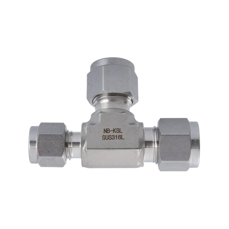 T de redução de encaixe de compressão de aço inoxidável 316L