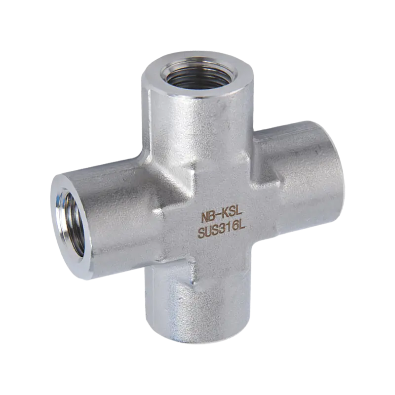 Conector de quatro vias com rosca interna